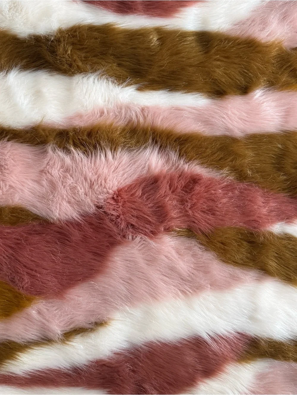 Anthropologie Fauna Faux Fur Throw Blanket in Pink and Gold